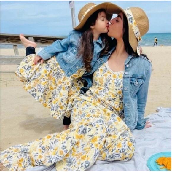Joie Yellow Floral Mommy and Me Maxi Tiered Sun Dress Size 4 NWT - Picture 2 of 15